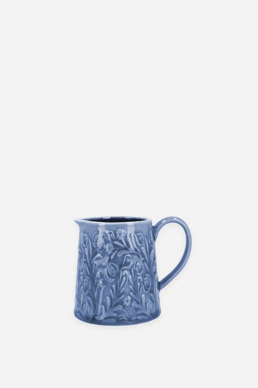 COUNTRY FLOWERS STONEWARE BLUE JUG SMALL