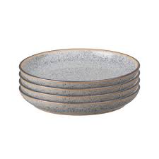 DENBY STUDIO GREY 4 PIECE COUPE PLATE SET