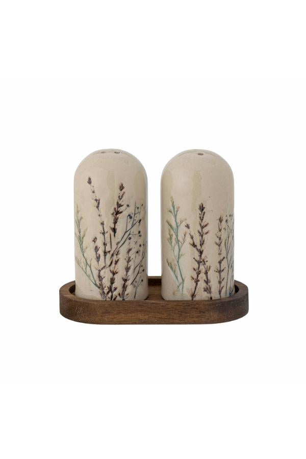 BEA SALT & PEPPER SHAKER SET, NATURE, STONEWARE