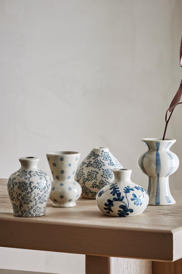 QUINTO VASE, BLUE, STONEWARE