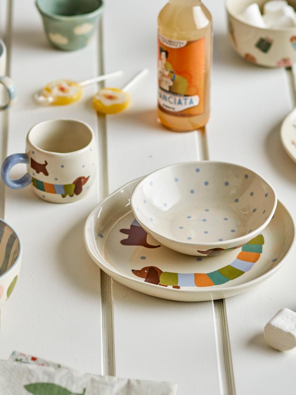 CHARLIE TABLEWARE SET-BLUE STONEWARE