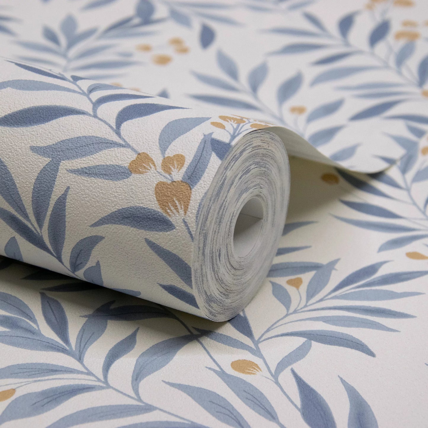 GRANDECO SAGE TRAIL FOLIAGE & FLOWERS CHINA BLUE WALLPAPER