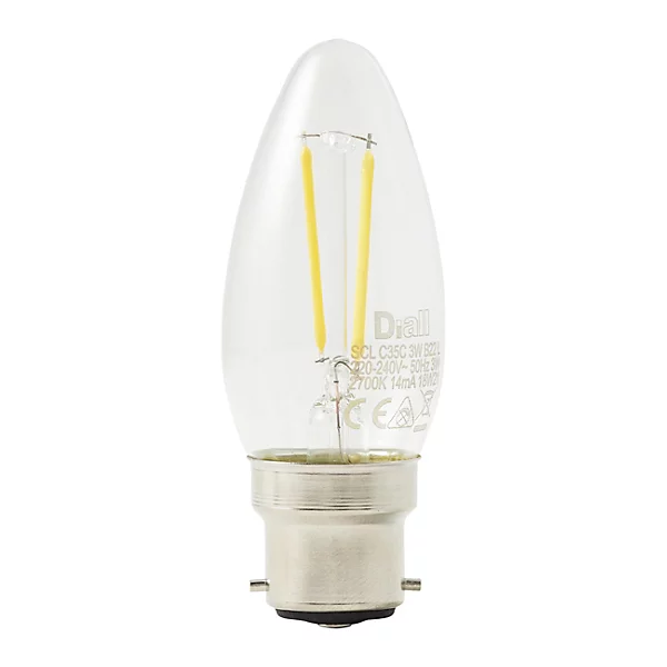 LED CLEAR FILAMENT CANDLE LIGHTBULB