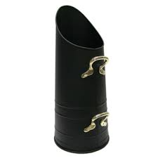 COAL HOD BLACK WITH BRASS HANDLE
