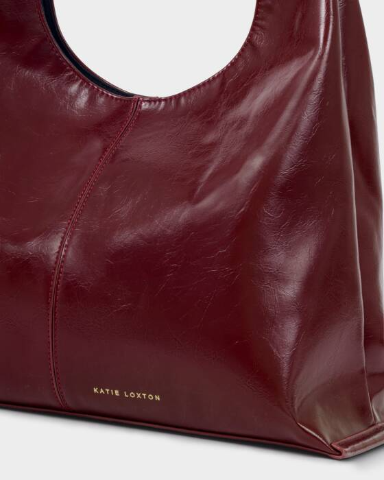 LAILA PATENT CRACKLE SHOULDER BAG-CHERRY