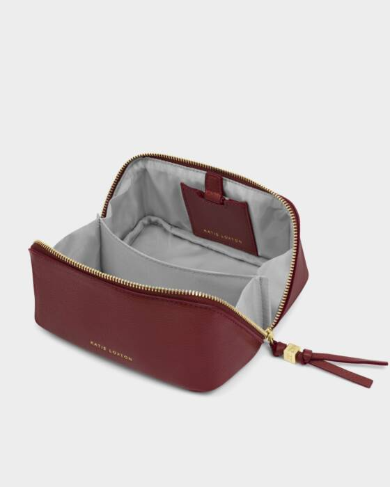 FOLD OUT MIRROR MAKE UP BAG-CHERRY