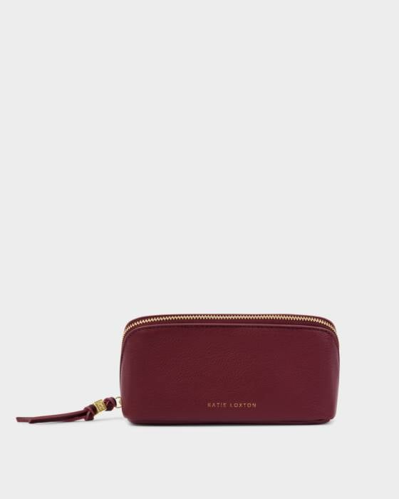 FOLD OUT MIRROR MAKE UP BAG-CHERRY