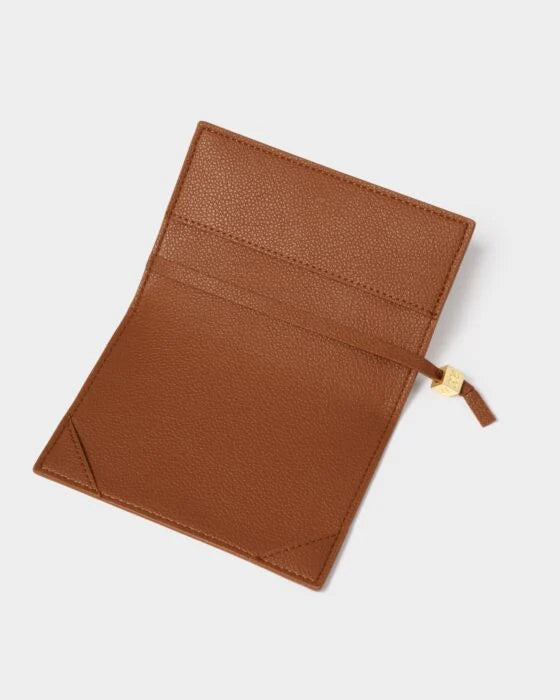 PASSPORT COVER CANVAS/COGNAC