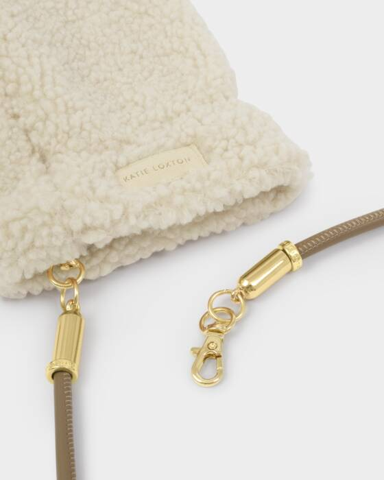 TEDDY MITTENS WITH CORD-CREAM