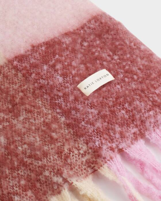 CHECKED TASSEL SCARF