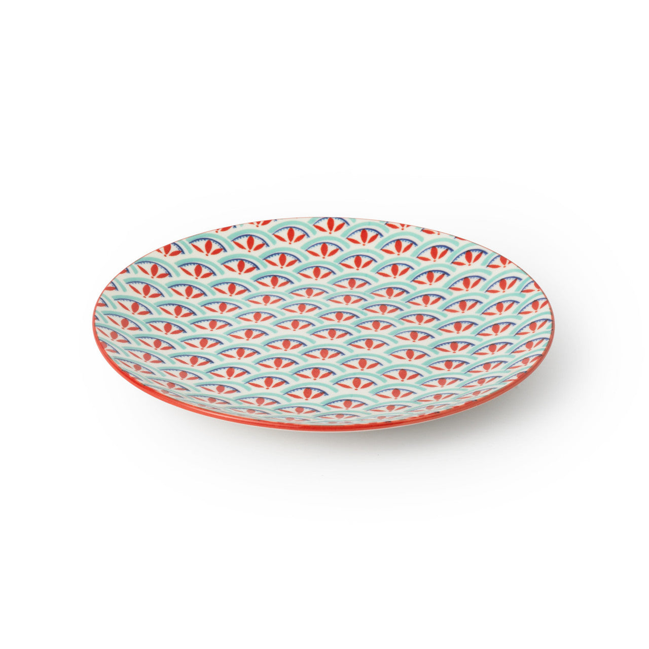 MK GREEN BLUE GEOMETRIC SMALL PLATE 18CM