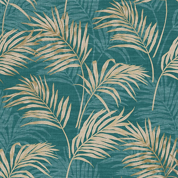 GRANDECO TEAL GOLD LOUNGE PALM