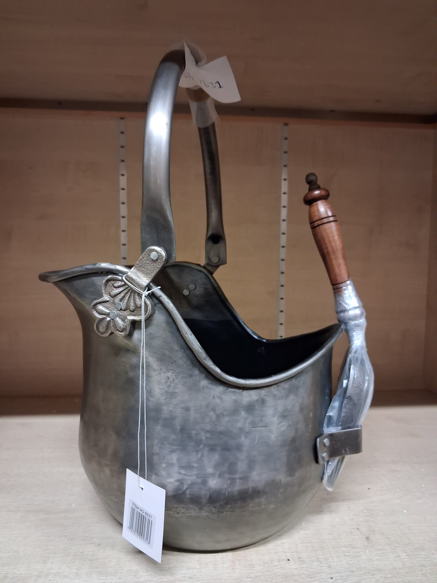 ANTIQUE PEWTER COAL BUCKET