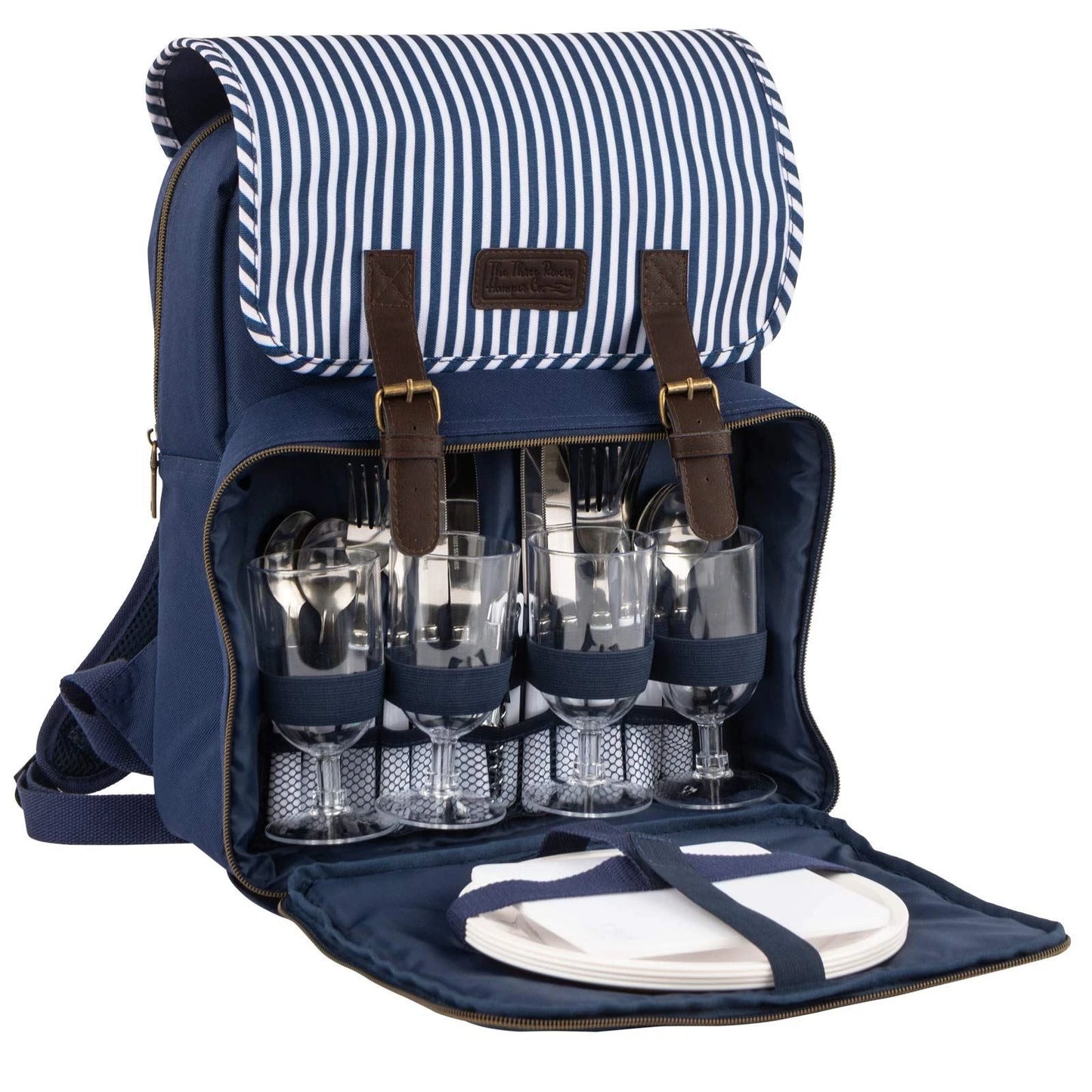 PICNIC BACKPACK BLUE STRIPE