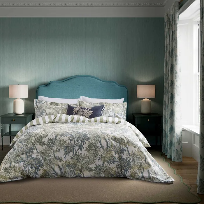 TAPESTRY TREE BEDDING COVER SET-BLUE
