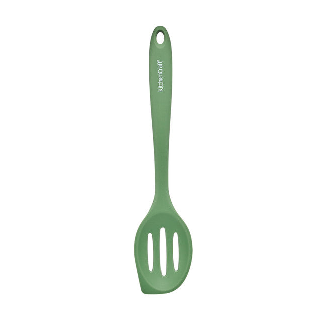 KC BLUE SLOTTED MIXING SPOON 27CM GREEN