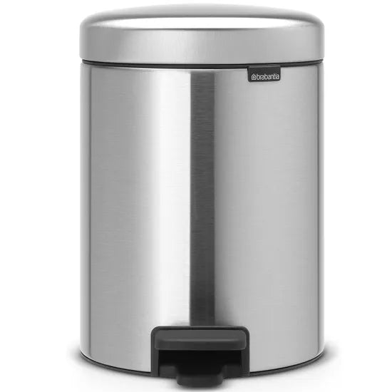 NEWICON PEDAL BIN 5L MATT STEEL