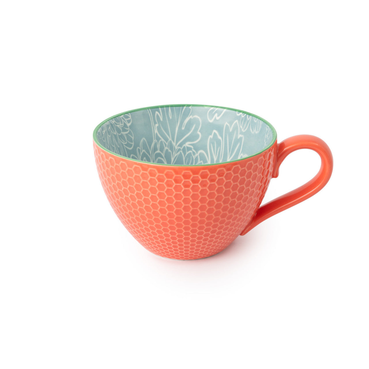 MK GREY FLORAL MUG 330ML