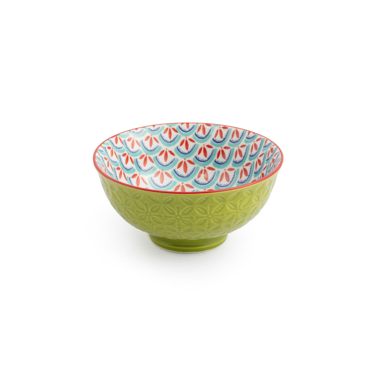 MK GREEN BLUE GEOMETRIC NIBBLE BOWL 12CM