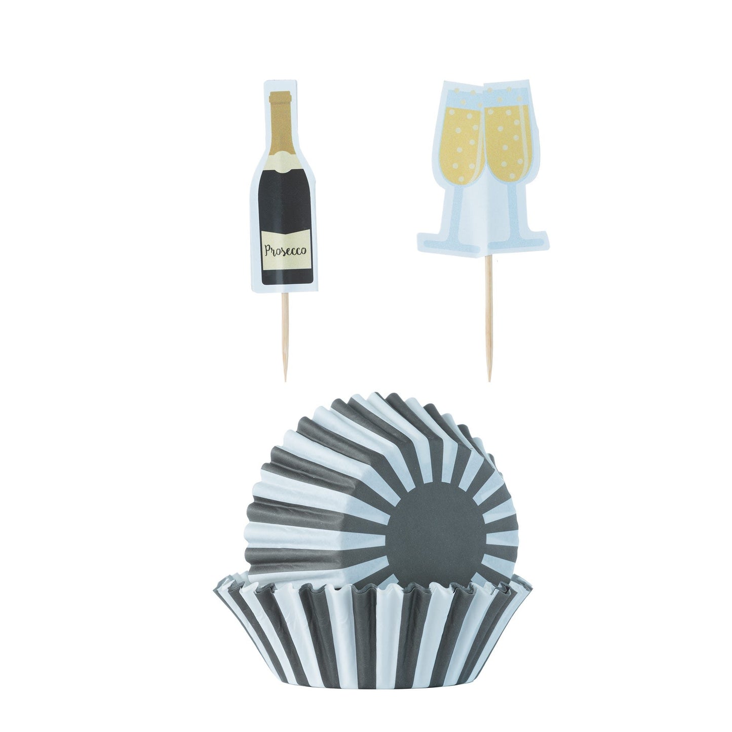 MASON CASH 48 PROSECCO CUPCAKE CASE & TOPPER