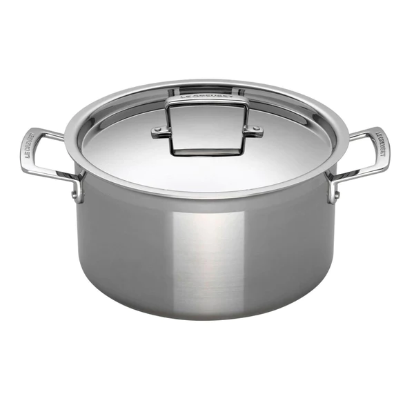 LE CREUSET 3-PLY STAINLESS STEEL DEEP CASSEROLE POT - 18CM