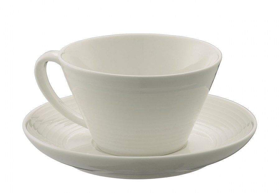 BELLEEK RIPPLE SET OF 4 TEACUPS & SAUCERS