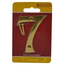 NUMBER 7 BRASS DOOR NUMBER 3 INCH