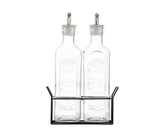 OIL BOTTLE & METAL RACK