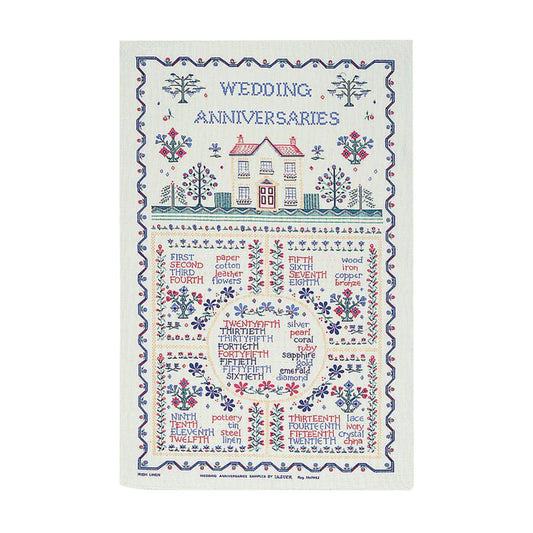 WEDDING ANNIVERSARY COTTON TEATOWEL