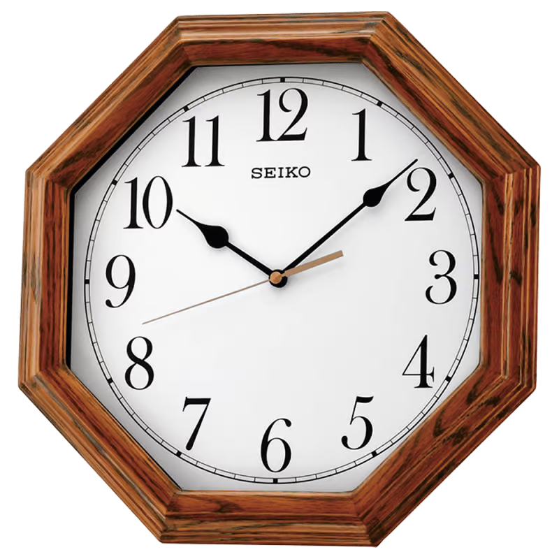 SEIKO TRADITIONAL QUIET SWEEP OAK WALL CLOCK