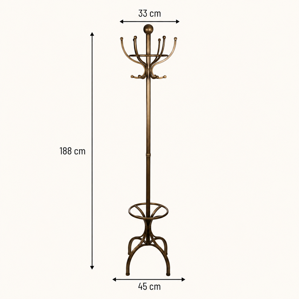 ANTIQUE BRASS COAT STAND