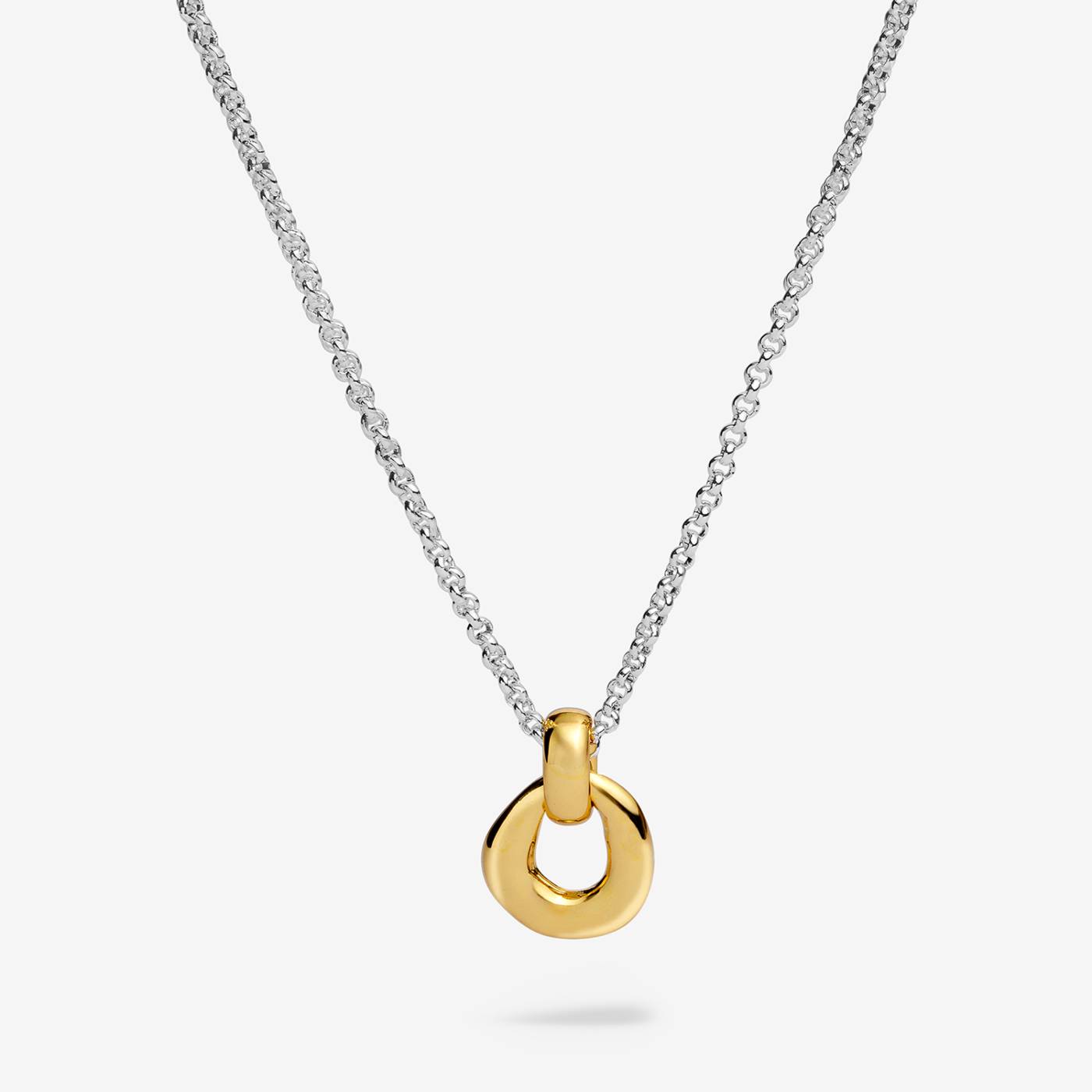 LOVED BY YOU ORGANIC LINK SILVER & GOLD PLATED NECKLACE