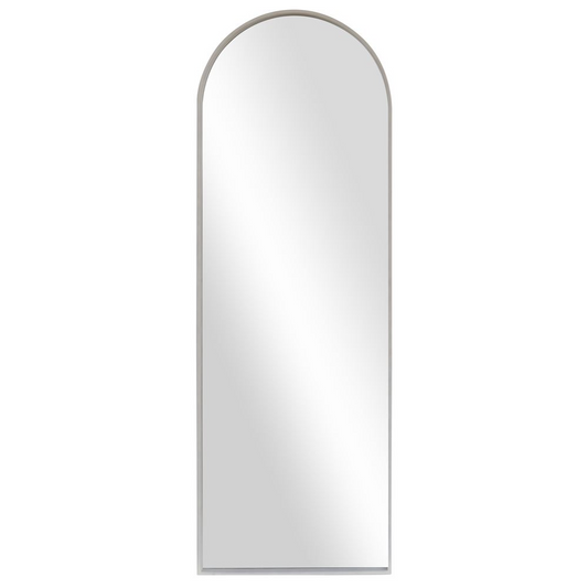 ARCHED WASHED WHITE FLOOR MIRROR