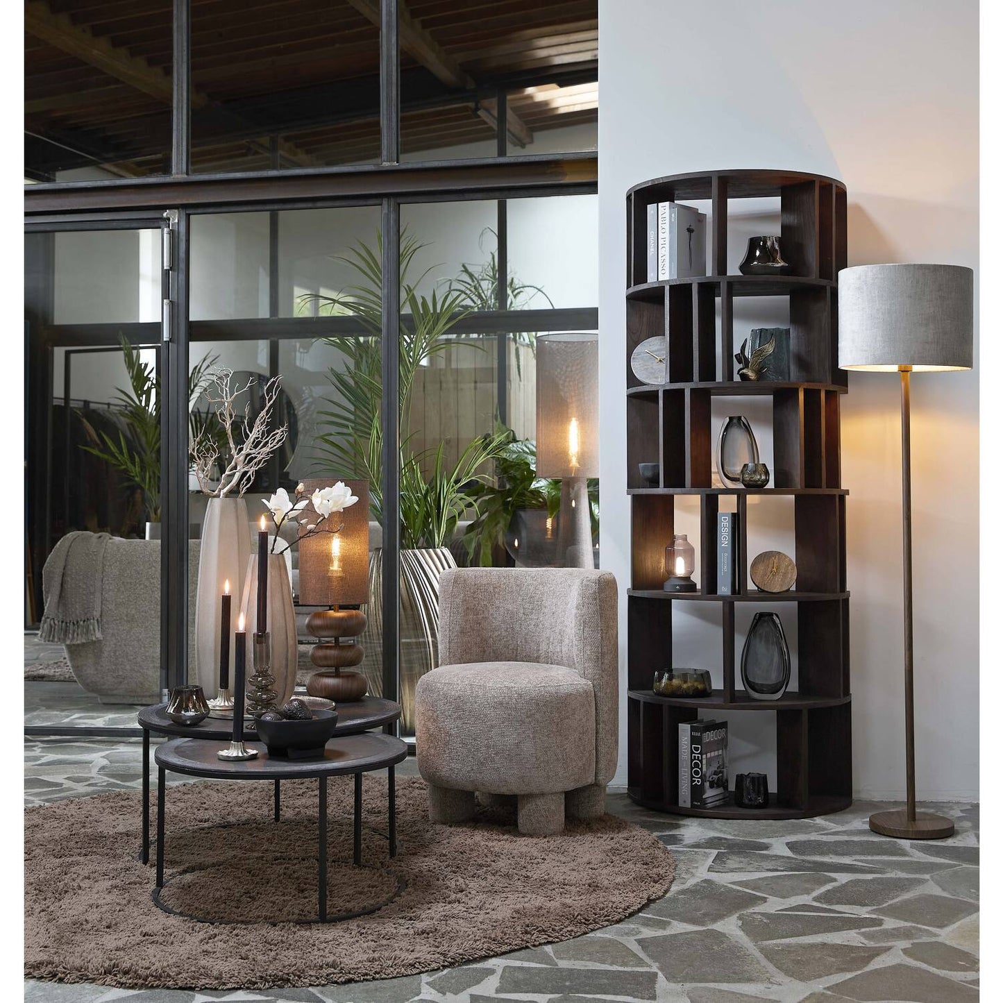 LIGHT & LIVING WASHINGTON FLOOR LAMP-DARK WOOD