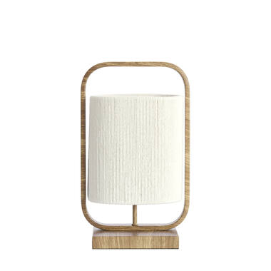 TABLE LAMP WOOD NATURAL+ROPE CREAM