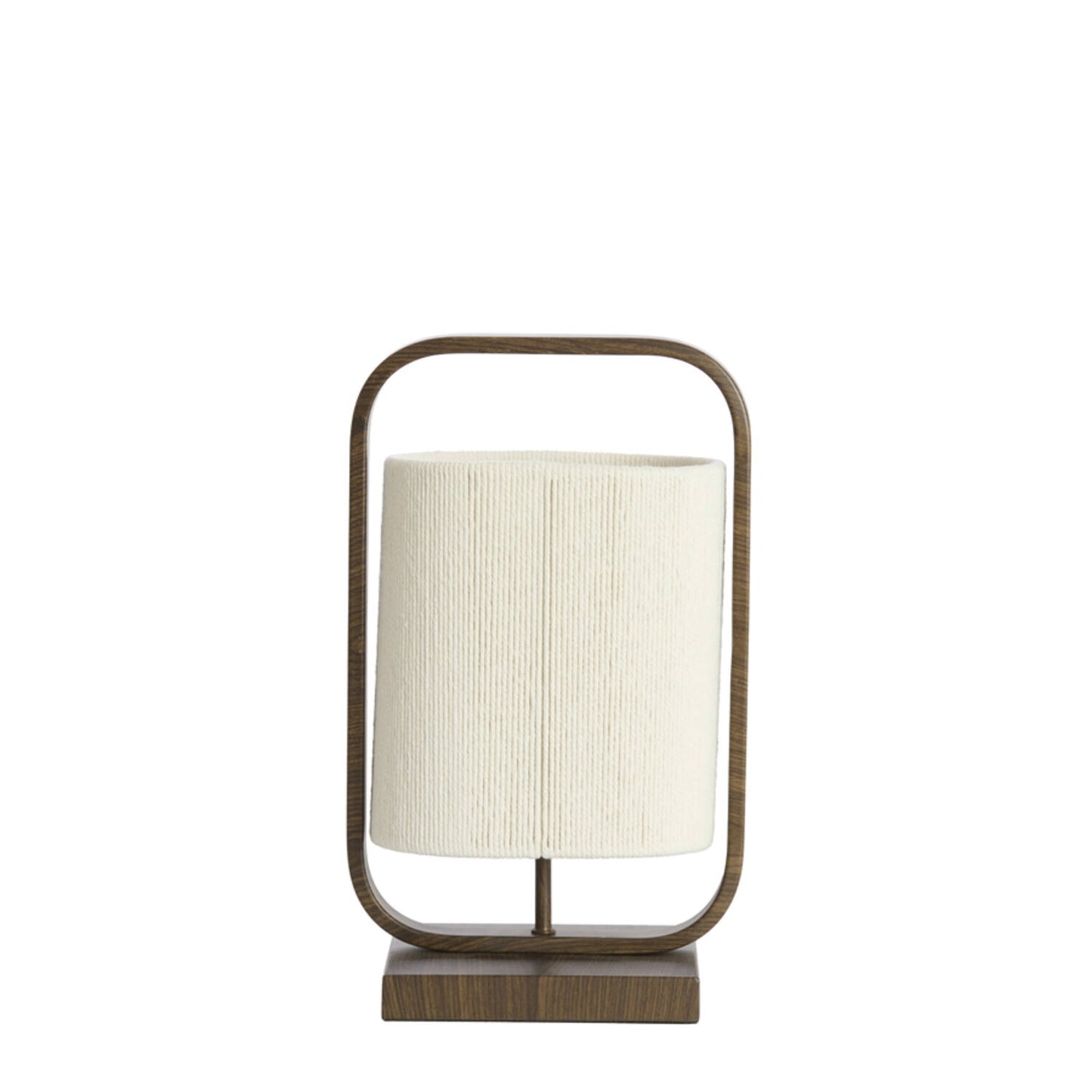 TABLE LAMP 22.5*15*37.5CM LECCE WOOD PRINT DARK BROWN+ROPE CREAM