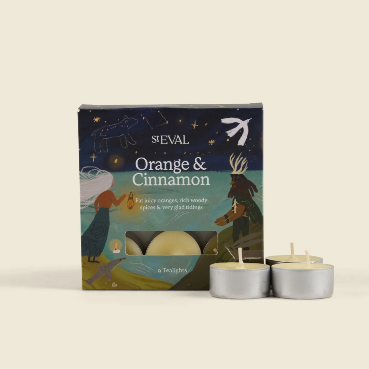 ST EVAL ORANGE AND CINNAMON TEALIGHTS