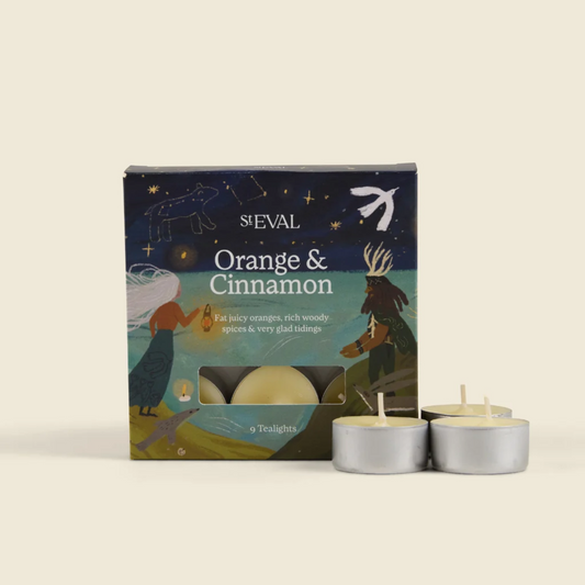 ST EVAL ORANGE AND CINNAMON TEALIGHTS