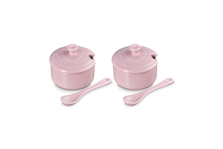 SET 2 CONDIMENT POT SUGAR PINK
