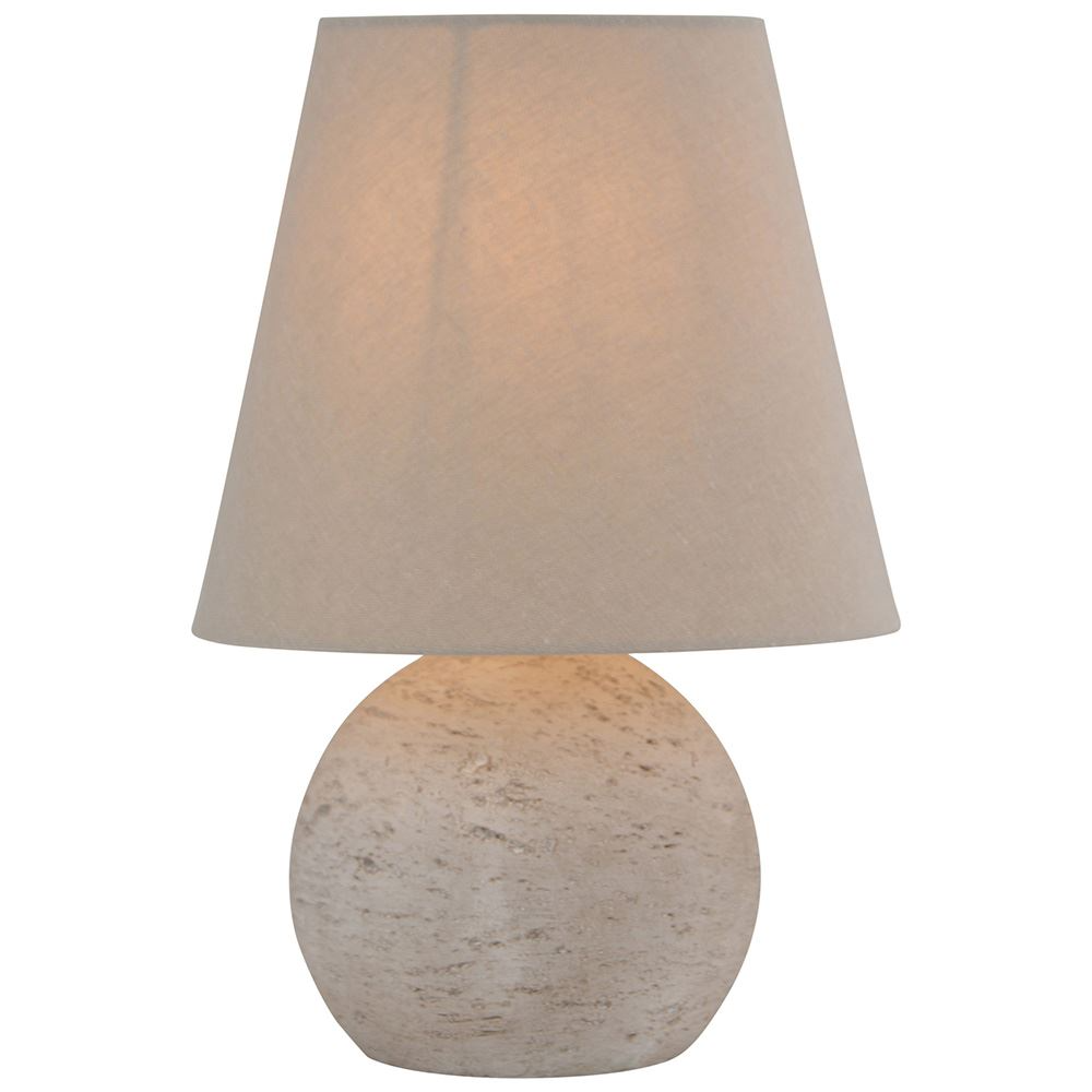 WHITE WASH TABLE LAMP WITH OATMEAL SHADE