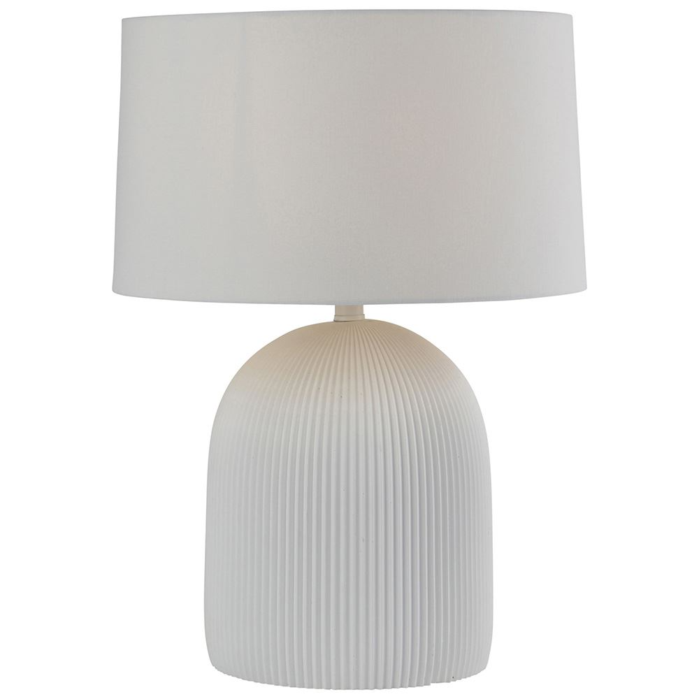 CONCRETE LAMP WITH LINEN SHADE