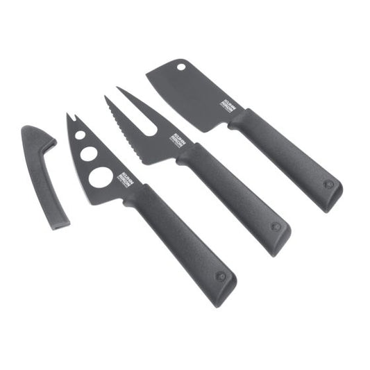 COLORI+CHEESE KNIFE SET 3PCS GREY (BOXED)