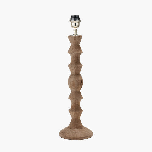 AYRA NATURAL MODERNIST LARGE TURNED WOOD TABLE LAMP BASE