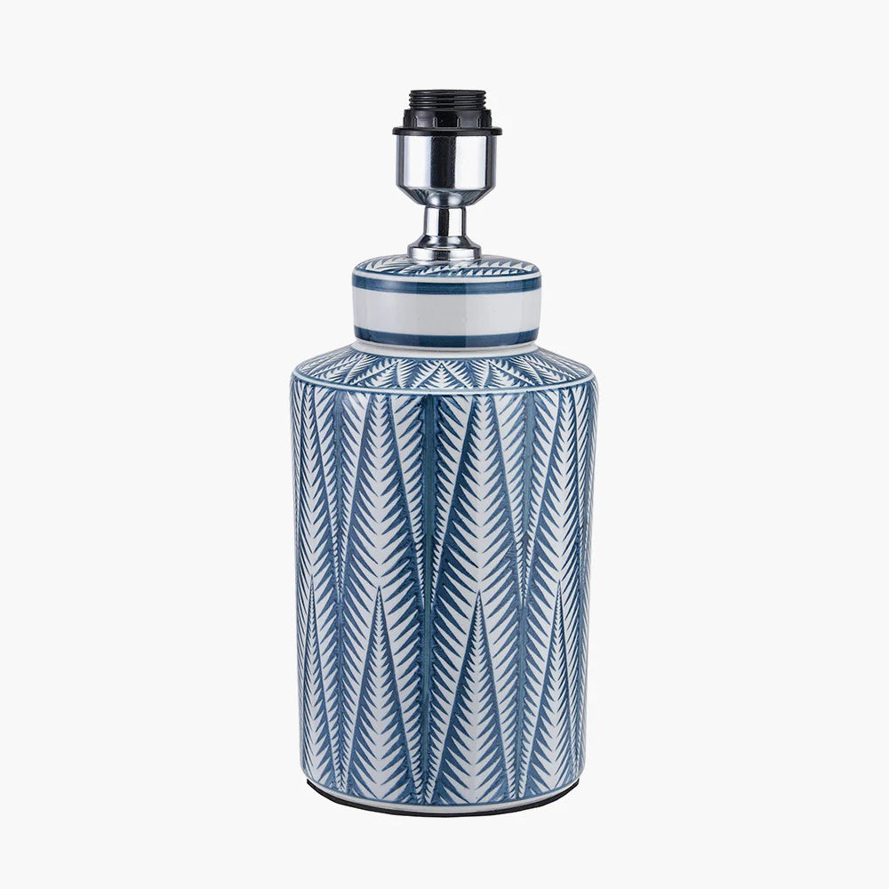 SAMARA BLUE AND WHITE AZTEC PATTERN CERAMIC TABLE LAMP