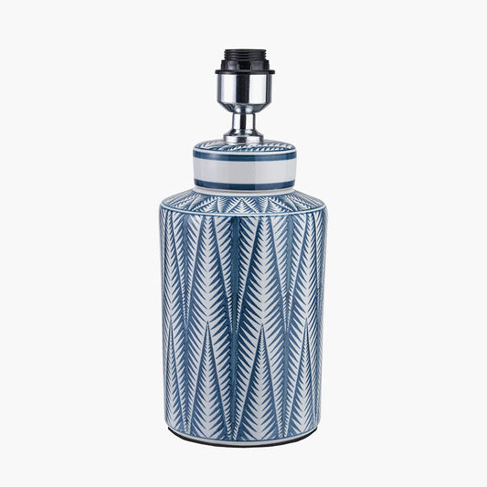 SAMARA BLUE AND WHITE AZTEC PATTERN CERAMIC TABLE LAMP