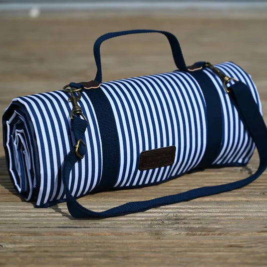THE 3 RIVERS NAVY STRIPE XL PICNIC BLANKET
