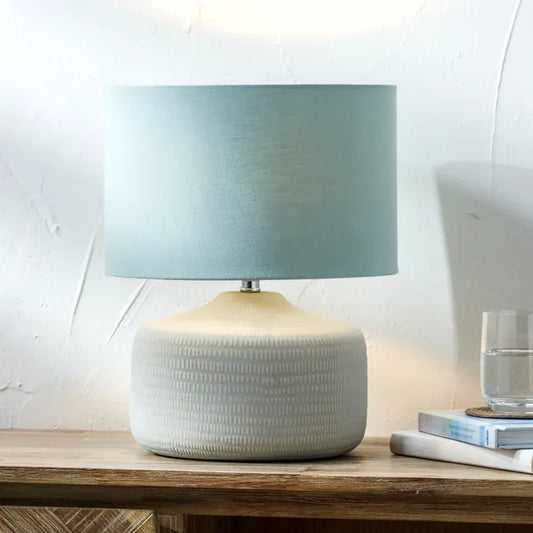 KAI DUCK EGG TEXTURED CERAMIC TABLE LAMP
