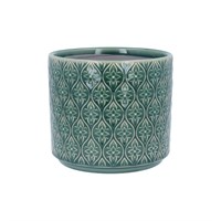 GREEN TRELLIS STONEWARE FLOWER POT SMALL