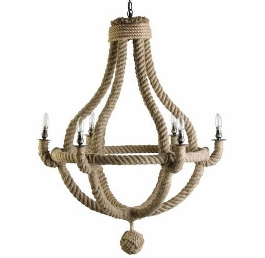 MEDIUM NATURAL ROPE CHANDELIER