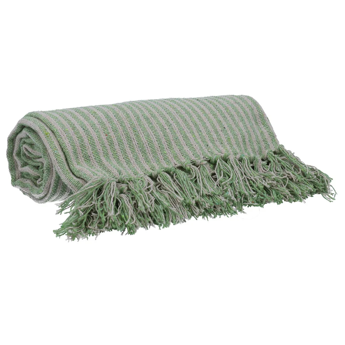 GREEN WOVEN THROW